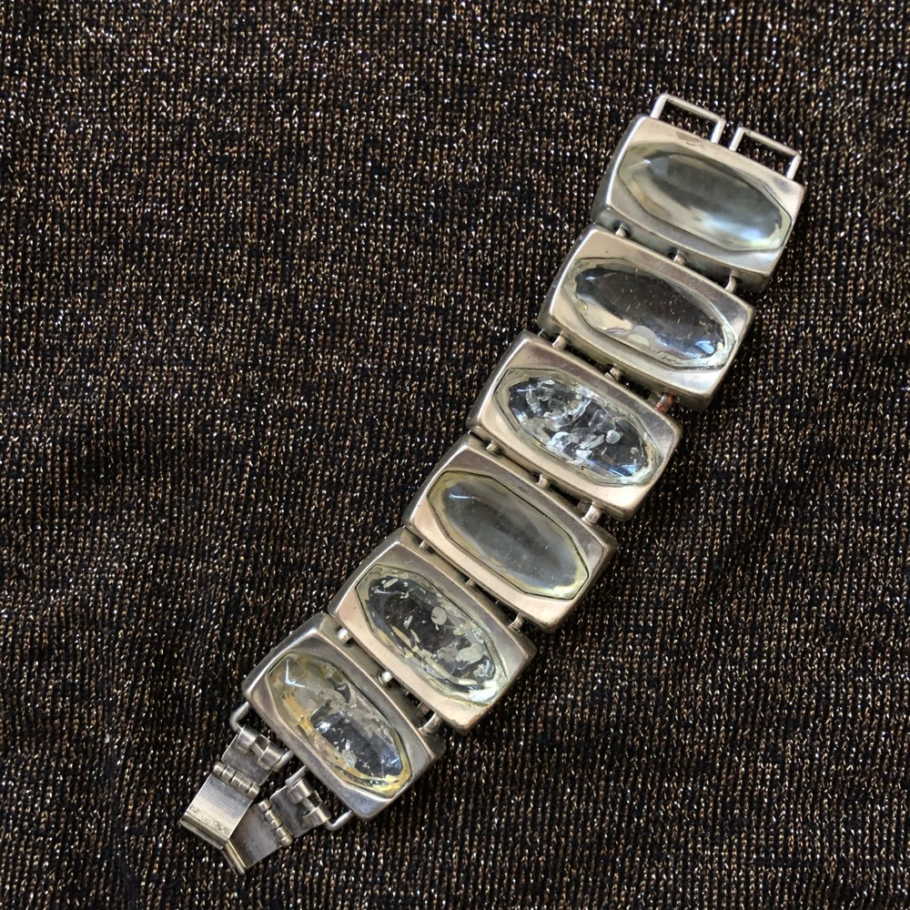 RLM studio silver lucite chunky bracelet Robert Lee Morris